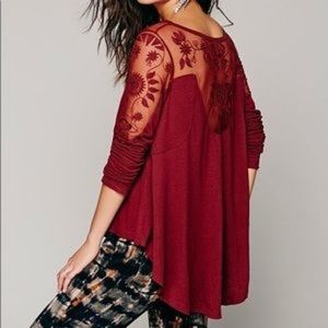 Maroon lace top